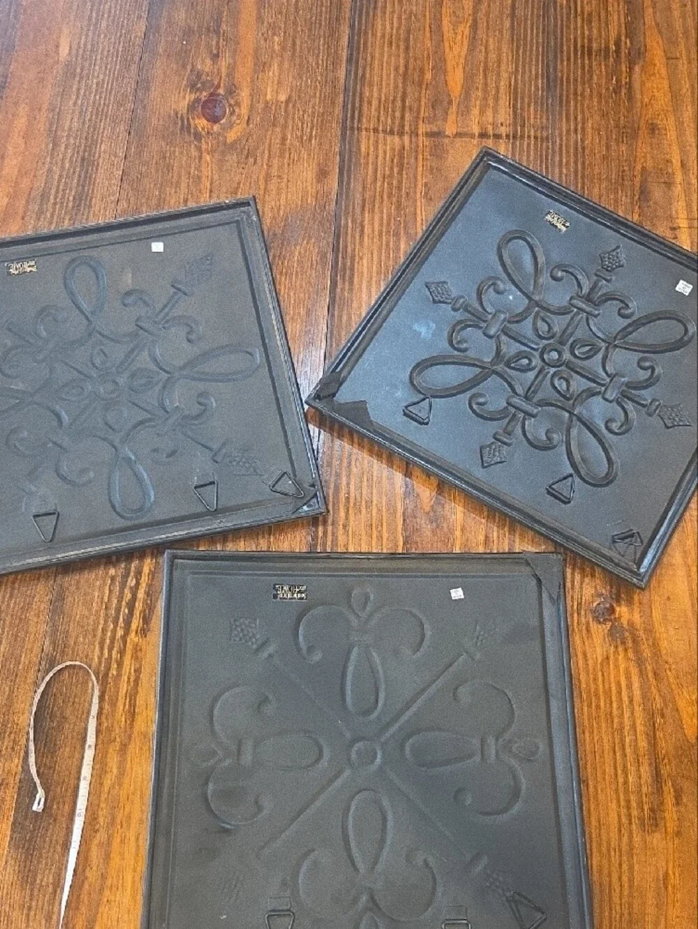 Decorative Metal Wall Plaque Set - Antique Patina Finish